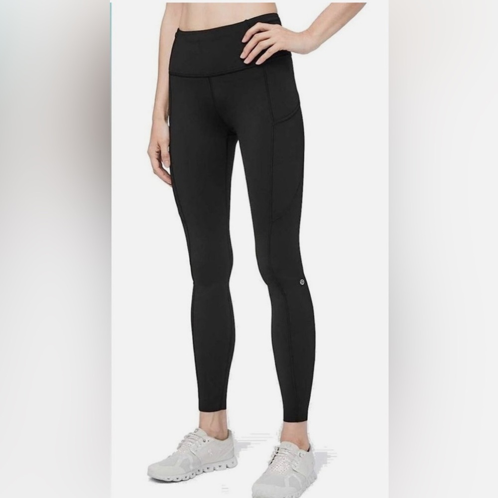 Lululemon Mid Rise Fast & Free Leggings Black 28”